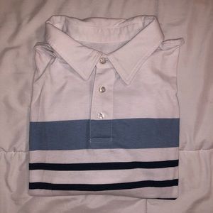 Men’s Five Four Stripped White Polo